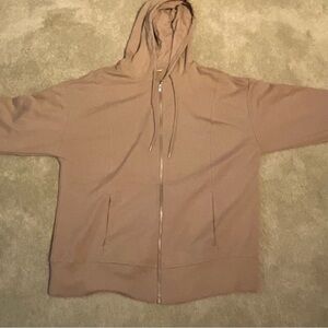Tan Zip-Up Hoodie